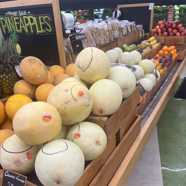Honeydew with orange gooey substance in the middle? No smell other than the  melon as it should be. : r/fruit